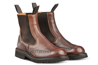 Silvia Country Dealer Boot - Olivvia Deerskin - Chestnut Burnished - R E Tricker Ltd