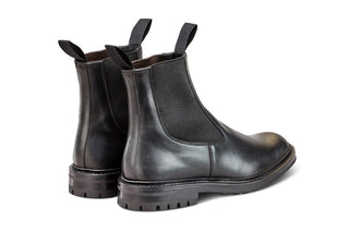 Stephen Chelsea Boot - Black Olivvia Oiled - R E Tricker Ltd
