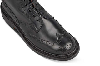 Stephy Brogue Boot - Black - R E Tricker Ltd
