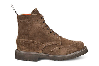 Stephy Brogue Boot - Cafe Suede - R E Tricker Ltd