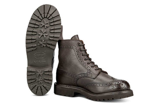 Stephy Brogue Boot - Olivvia Deerskin - Brown - R E Tricker Ltd