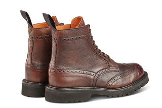 Stephy Brogue Boot - Olivvia Deerskin - Chestnut Burnished - R E Tricker Ltd